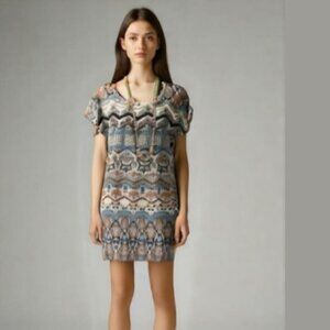 TRINITY Graphic Sleeveless Sheath Lightweight Dress Small Medium​​​​​​​​​
